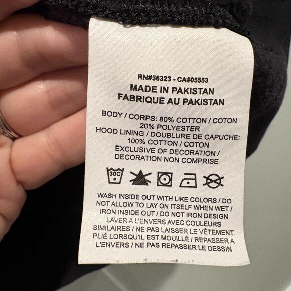 Nike Hoodie Mens Small Black Blue Swoosh Logo DM6873-010 Embroidered Pullover - Picture 14 of 16